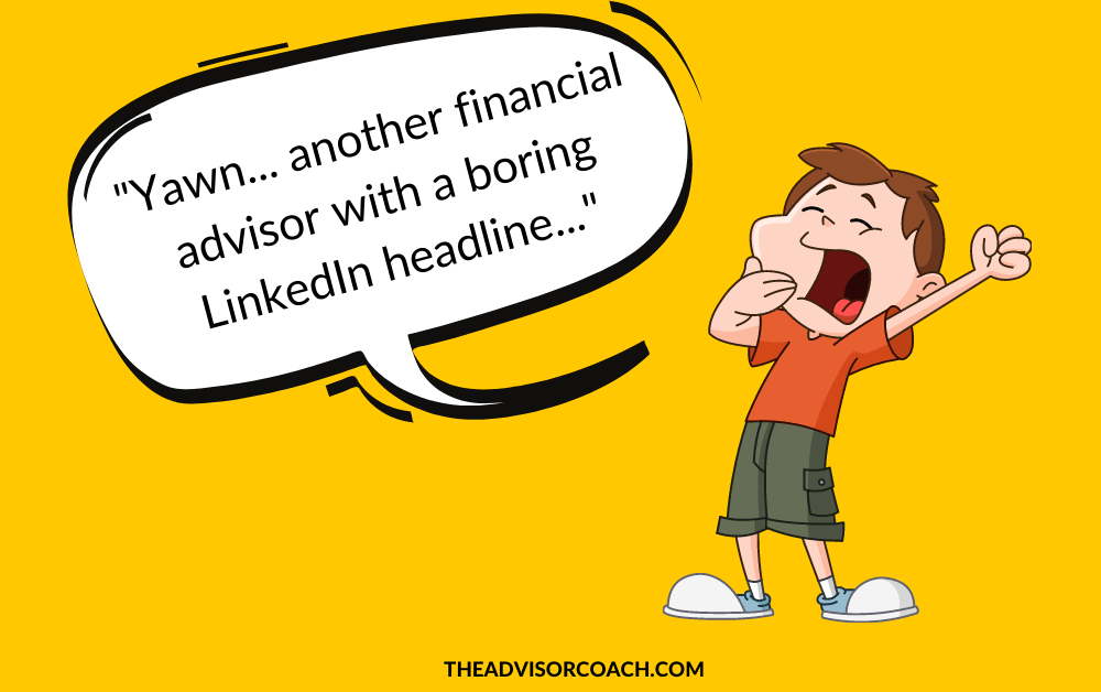 Boy yawning because a financial advisor has a boring LinkedIn headline